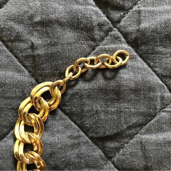 Vintage Gold Tone Flat Chain Necklace - Picture 6 of 6
